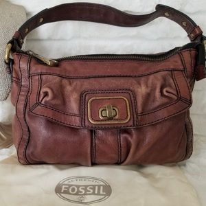 Vintage Fossil warm leather bag
